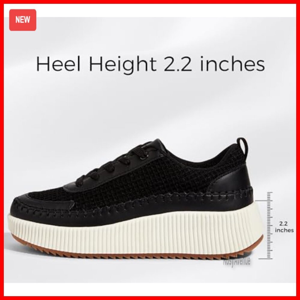 Platform Sneakers with Rhinestones Chunky Retro Walking Shoes - Picture 4 of 7